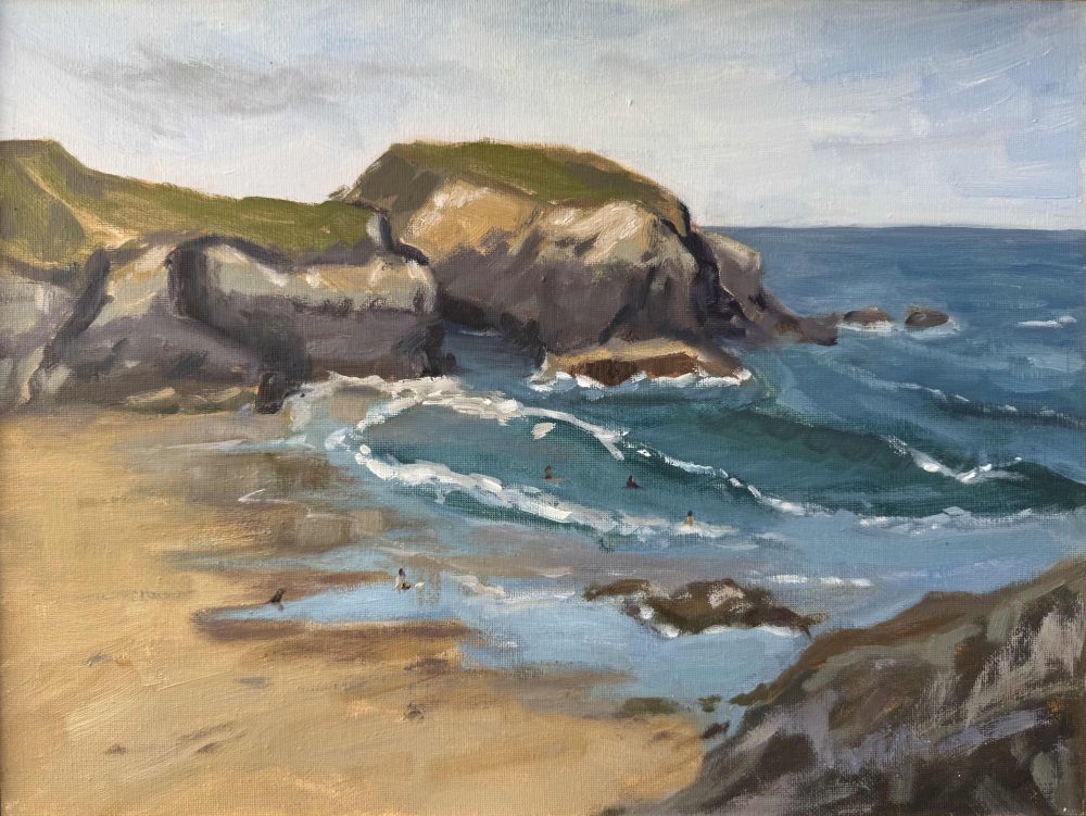 Treyarnon Bay beach - Plein air